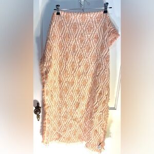 Madewell Peach and Cream Textured Scarf